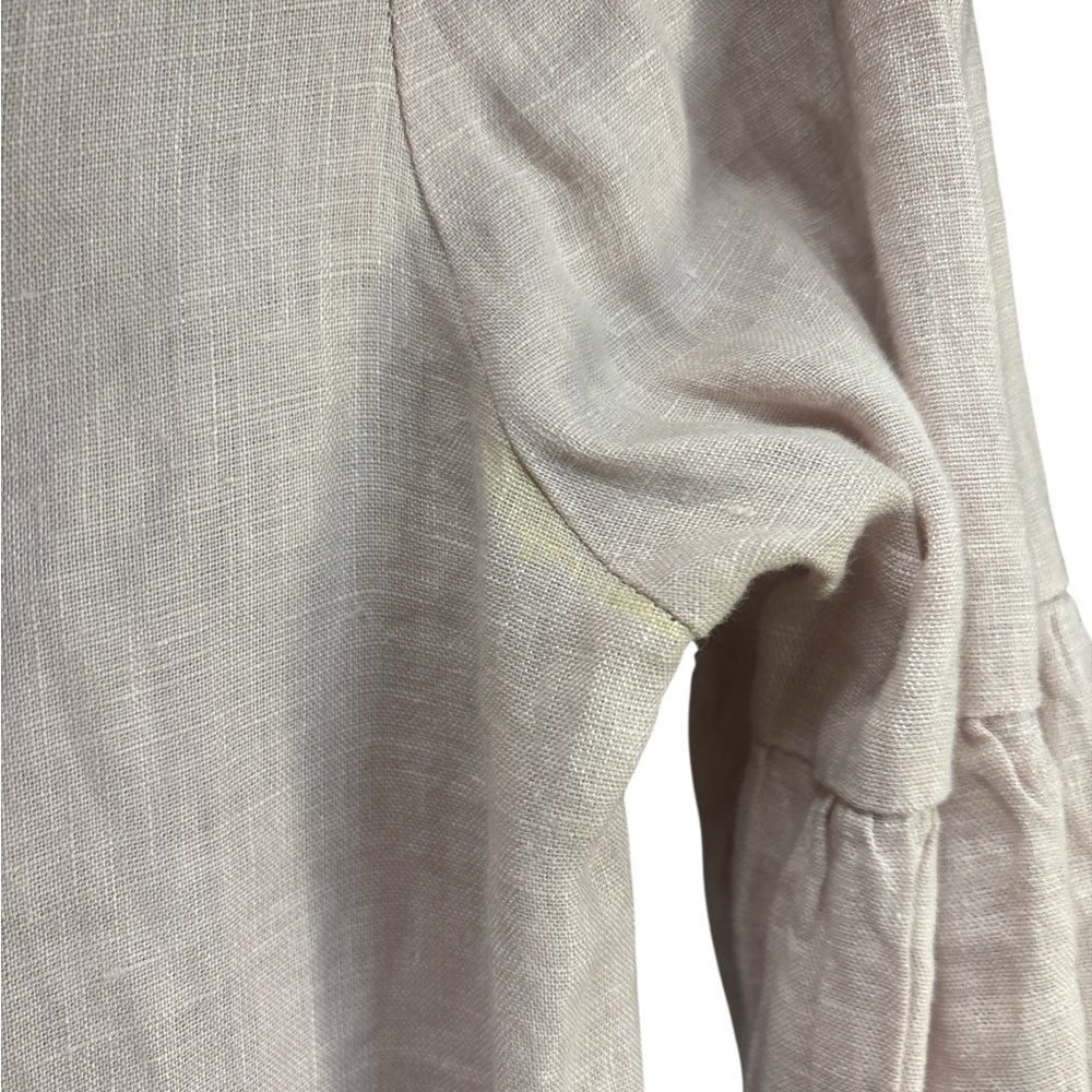 Crown Linen Designs Dusty Pink Tiered 100% Linen Dress size small - Picture 6 of 6